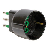 IOPLEE 87121-4077B adattatore per presa di corrente Tipo L (IT) Tipo F Nero