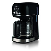 Ariete 1396 Macchina da caffè con filtro Moderna, Caffè americano, Capacità fino a 15 tazze, Base riscaldante, Display LCD, Filtri estraibili e lavabili, Nero