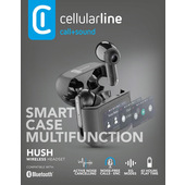 Cellularline Hush Auricolari Bluetooth con tecnologia ANC ed ENC, Touch Display ed Equalizzatore