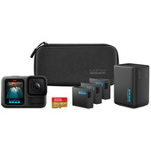 GoPro HERO13 - Action cam impermeabile Extended Power Bundle Black - Include caricabatteria doppio, 3 batterie Enduro, scheda microSD da 64 GB, supporto adesivo e custodia
