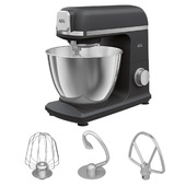 AEG KM5-1-4BPT, Planetaria Impastatrice, 1200W, Capacita' 5L, 6 Velocita' + Controllo Manuale, Ciotola In Acciaio Inox, Accessorio Frusta/Gancio Per Impasti, Nero