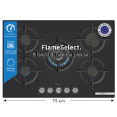 Bosch Serie 6 PPQ7A6I10 Piano cottura a gas 75 cm 5 fuochi Vetro Nero