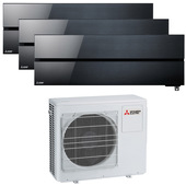 Mitsubishi Electric MITKIT354LNB252+35WF condizionatore fisso Climatizzatore Trialsplit Nero, Bianco 9000 + 9000 + 12000 BTu