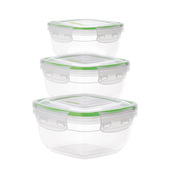 Pedrini PED04GD312 recipiente per cibo Quadrato Contenitore Verde, Trasparente 3 pz