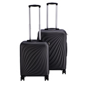 AD Trend 111004 bagaglio Set di 2 valigie Guscio rigido Nero 30 L e 60 L Acrilonitrile butadiene stirene (ABS)