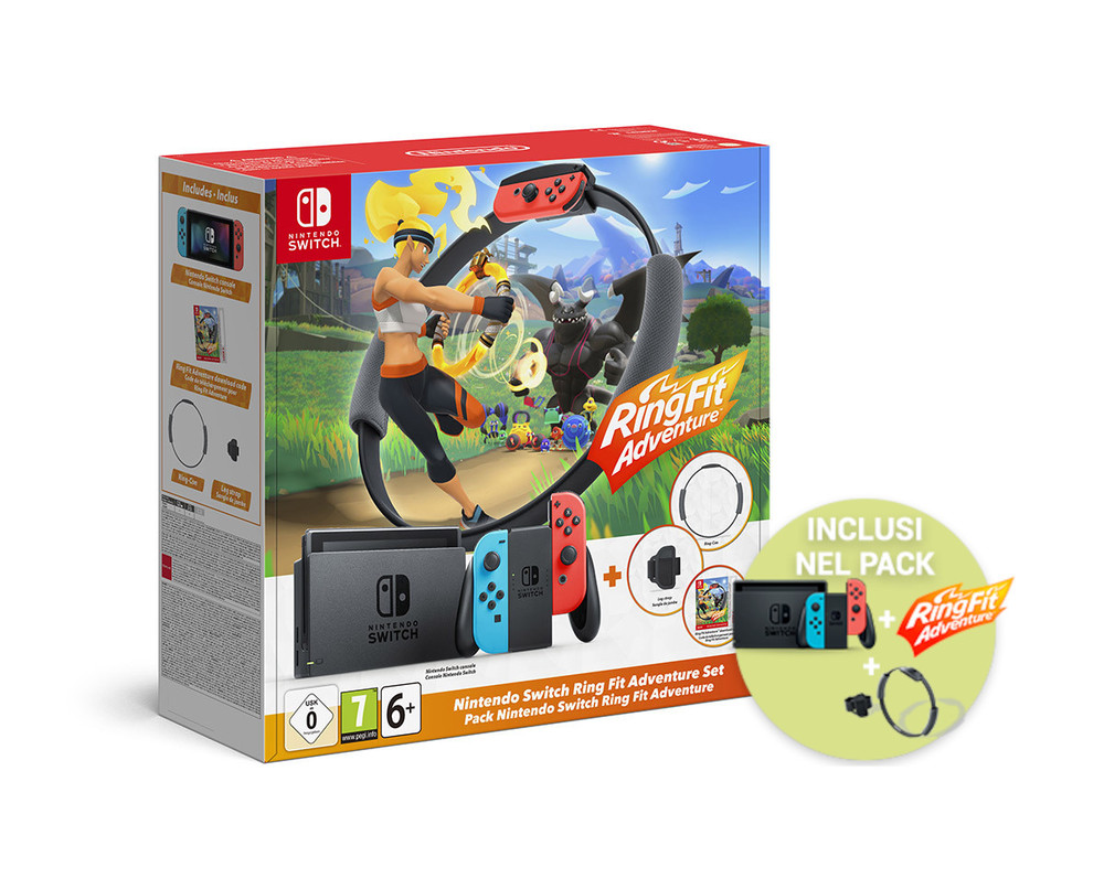 Nintendo console Switch + gioco Ring Fit Adventure