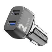 Cellularline Car Multipower 2 FAST - iPhone, Samsung, Xiaomi, Oppo and other Smartphones and Tablets Caricabatterie da auto veloce 2 porte, 36W