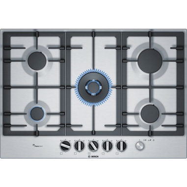Bosch Serie 6 PCQ7A5M90 piano cottura Acciaio inossidabile Da incasso 75 cm Gas 5 Fornello(i)