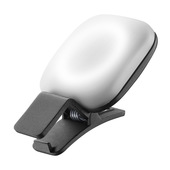 Cellularline SELFIE LIGHT CLIP Luce LED compatta con clip universale, ideale per selfie, video e call. Offre un’illuminazione uniforme e si applica facilmente a qualsiasi smartphone. Si ricarica via USB-C ed è sempre pronta all’uso.