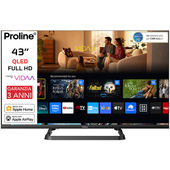 Proline PRO43QM10VDA SMART TV QLED 43" FULL HD, Sistema operativo VIDAA, Triplo tuner DVBT2/C/S2, Certificato TivuSAT, Piedistallo centrale, Dolby Audio, Parental Control