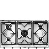 Smeg Universal SRV596GH5 piano cottura Acciaio inox Superficie piana 90 cm Gas 5 Fornello(i)