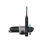 Philips DiamondClean 9000 Sonicare Spazzolino Elettrico Sonico Nero con App, con custodia da viaggio HX9913/18