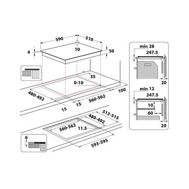 Ignis GS 09Q60 NE Nero Da incasso 60 cm Piano cottura a induzione 4 Fornello(i)