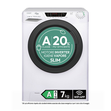 Candy HES4 474TWMB8-S lavatrice Caricamento frontale 7 kg 1400 Giri/min Bianco