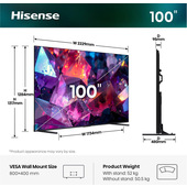 Hisense 100E7SPRO TV 2,54 m (100") 4K Ultra HD Smart TV Wi-Fi