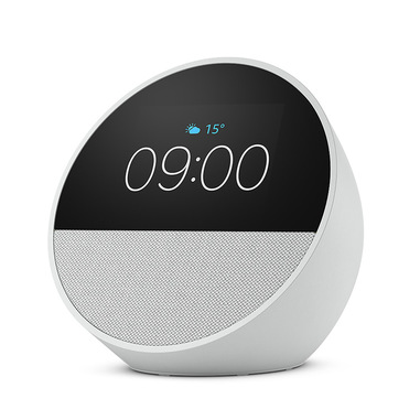 Amazon Nuovo Echo Spot (modello 2024) | Sveglia intelligente con suono di qualità e Alexa | Bianco