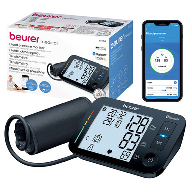 Beurer BM 54 Misuratore di Pressione da Braccio, Connessione Bluetooth e Display XL