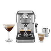 De’Longhi CLASSIC - Macchina da Caffè Manuale Espresso e Cappuccino, Polvere e Cialde ESE,15 Bar, 1.7L, Metal (EM450.M)