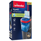 Vileda Sistema H2PRO Flat Mop spazzolone Microfibra 1200 ml Bagnato Nero, Blu