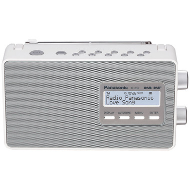 Panasonic Radio digitale, bianco, DAB+/FM, alimentazione a batteria