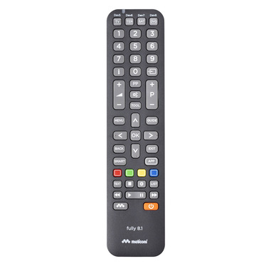 Meliconi Fully 8.1 telecomando IR Wireless DVD/Blu-ray, SAT, Sky, TV Pulsanti