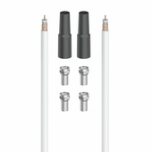 Hama Kit di connessione SAT con 4 spine F e 2 tubi di protezione, 100 db, 20m