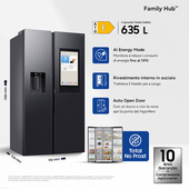 Samsung Series 9 Frigorifero Side By Side Family Hub 614L RS90F66BEFEF