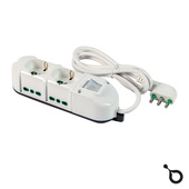 IOPLEE 49112-4077A prolunghe e multiple 1,5 m 6 presa(e) AC Interno Bianco