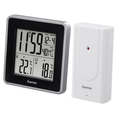 Hama Stazione barometrica "EWS Intro" con sensore esterno. Orologio, calendario, previsioni del tempo, temperatura interna ed esterna
