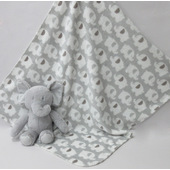 Joia Home JHOELEFANTEGRI Coperta per Neonati Grigio 75 x 90 cm