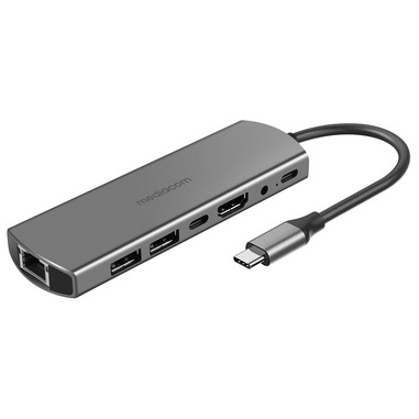 Mediacom MD-C314 replicatore di porte e docking station per notebook USB 3.2 Gen 1 (3.1 Gen 1) Type-C Alluminio
