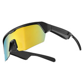 Tech Pop Fast Vision Occhiali da sole wireless con speaker e microfono integrati per ascoltare musica e rispondere alle chiamate in movimento. Design sportivo in stile Oakley e tecnologia Open-Ear per un uso sicuro e confortevole. Lenti con protezione UV per la massima sicurezza sotto il sole.