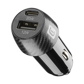 Cellularline Car Multipower 2 FAST+ - iPhone, Samsung, Xiaomi, Oppo and other Smartphones and Tablets Caricabatterie da auto veloce con porta USB e porta USB-C, 32W