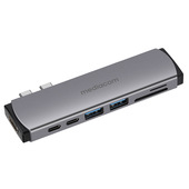 Mediacom MD-M201 replicatore di porte e docking station per laptop Cablato USB 3.2 Gen 1 (3.1 Gen 1) Type-C Alluminio