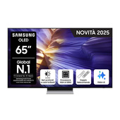 Samsung OLED AI TV 65" QE65S90FATXZT 4K, Processore NQ4 AI Gen3, 4K AI Upscaling Pro, Schermo antiriflesso, OLED HDR, Dolby Atmos & OTS Lite, Laser Slim Design, Vision AI Smart TV, 2025