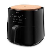 AEG AAF5B, FRIGGITRICE AD ARIA, 5 L, POTENZA MASSIMA 1500 W, 8 MODALITA' DI COTTURA, 60-200 °C, CESTELLO LAVABILE IN LAVASTOVIGLIE, SOTTOPENTOLA IN SUGHERO INTEGRATO, NERO