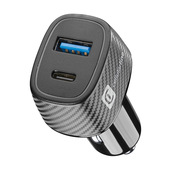 Cellularline Car Multipower Ultra - iPhone, Samsung, Xiaomi, Oppo and other Smartphones and Tablets Caricabatterie da auto veloce con porta USB e porta USB-C