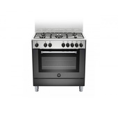 Bertazzoni La Germania Americana AMN855ENEV cucina Piano cottura Gas Nero, Acciaio inossidabile A