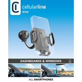 Cellularline Hug Flexi - Universal Supporto smartphone da auto con fissaggio a ventosa