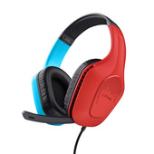 Trust GXT 416S Zirox Auricolare Cablato A Padiglione Gaming Nero, Ciano, Rosso