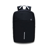 Electroline Zaino per notebook da 15,6" - con doppio vano imbottito, fascia trolley, antifurto con combinazione, uscita usb e auricolari, colore nero
