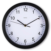Hama Elba Orologio al quarzo Rotondo Nero, Bianco