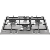 Hotpoint Ariston PCN R643N IX/HA Piano cottura 60 cm, griglie smaltate effetto ghisa, 4 fuochi