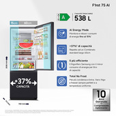 Samsung Frigorifero Combinato largo 75cm 538L RB53DG706AB1EF