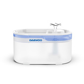 Daewoo D-WF116 distributore di cibo e acqua per cani e gatti Acrilonitrile butadiene stirene (ABS), Silicone Blu, Bianco Universale Abbeveratoio automatico per animali domestici