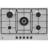Beko HIAW75223SXE: Piano a Gas con PractiClean, 4 Bruciatori + 1 Wok, 75 cm