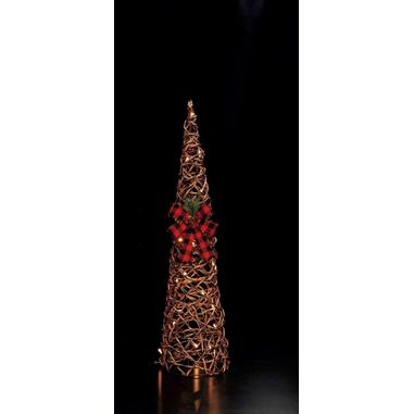 Regalo Albero in rattan e ferro con 20 LED (funzionamento a pila 3AA x 1,5V)