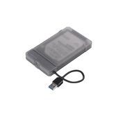 Mediacom MD-S408 contenitore di unità di archiviazione Custodia per Disco Rigido (HDD) Translucent 2.5"