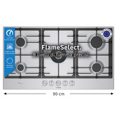 Bosch Serie 6 PCR9A5I90 Piano cottura a gas 90 cm 5 fuochi Acciaio Inox