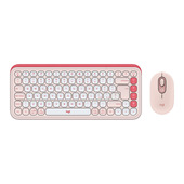 Logitech POP Icon Combo tastiera + Mouse Bluetooth (Rosa, Bianco)
